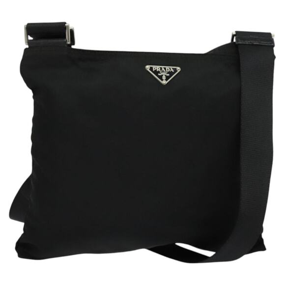 PRADA Shoulder Bag Nylon Black Silver - Picture 1 of 12